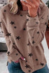 Give A Little Love Crew Neck Star Print Long Sleeve Top